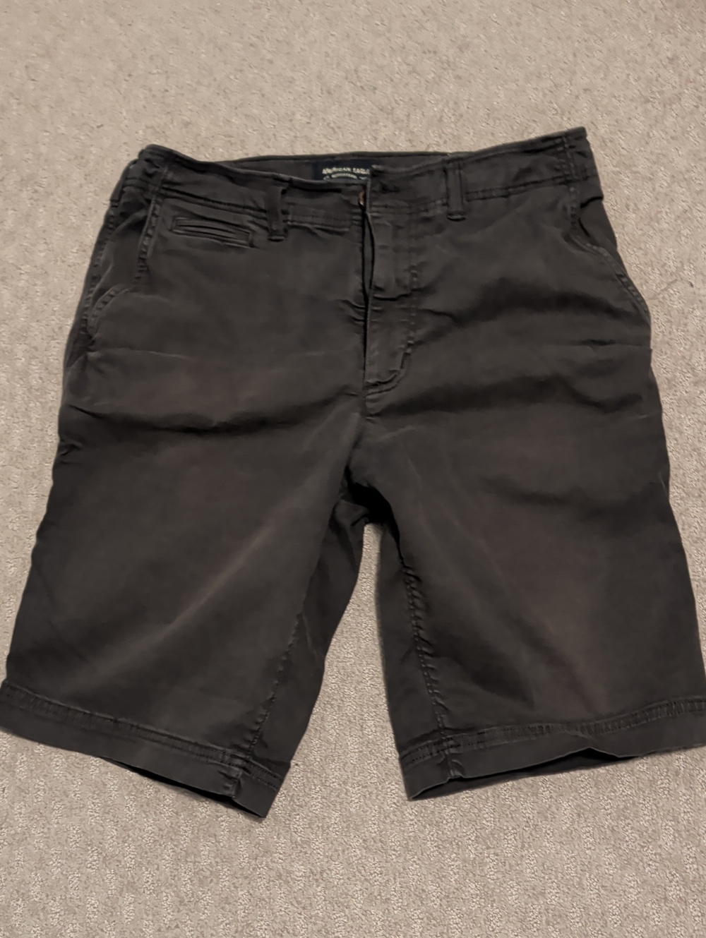 American Eagle Outfitters Black Flat Front Chino Shorts